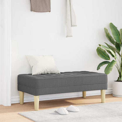 Bench with Cushion Dark Grey 44.49 x 22.44 x 15.35 in Fabric
