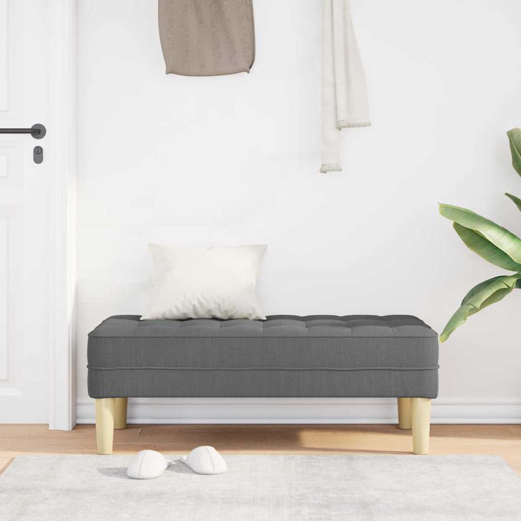 Bench with Cushion Dark Grey 44.49 x 22.44 x 15.35 in Fabric