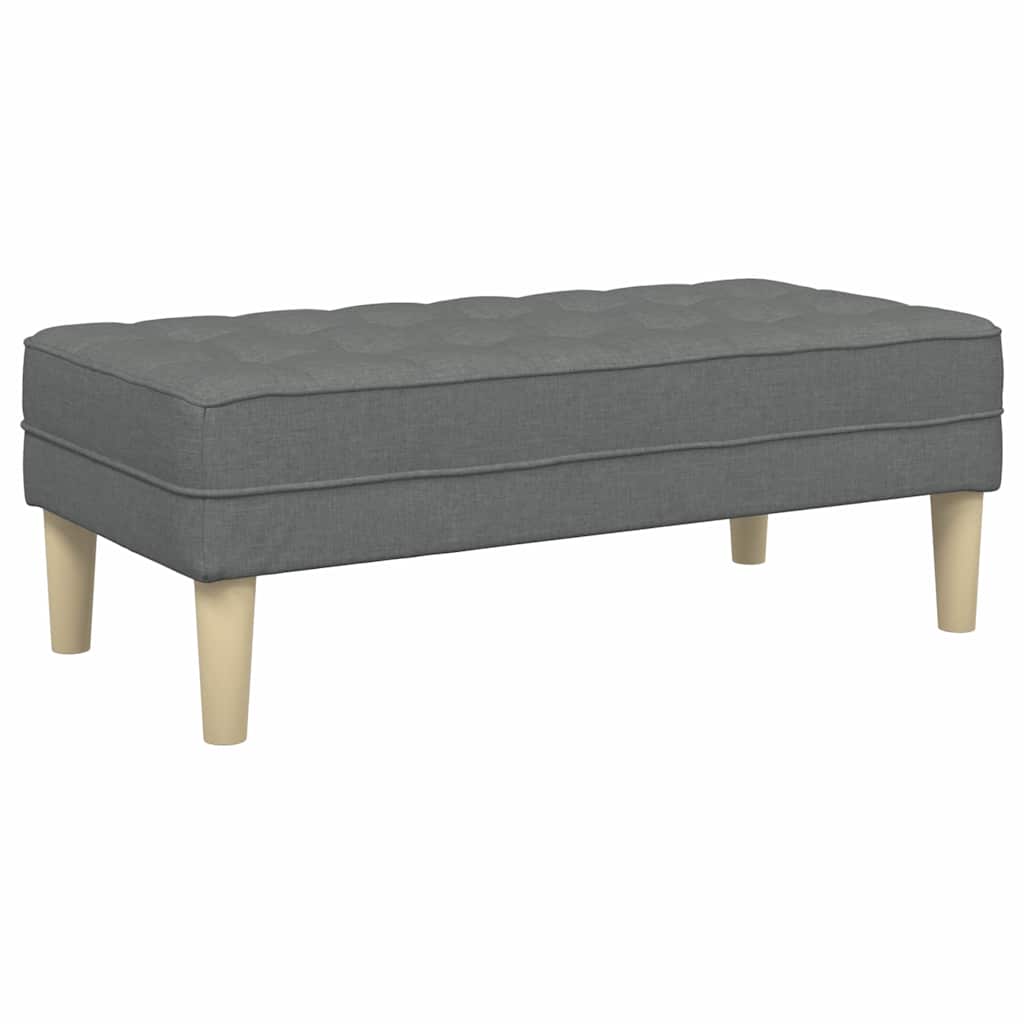 Bench with Cushion Dark Grey 44.49 x 22.44 x 15.35 in Fabric