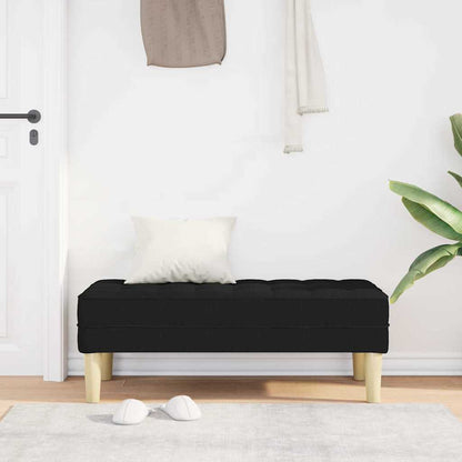 Bench with Cushion Black 44.49 x 22.44 x 15.35 in Fabric