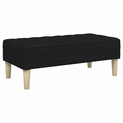 Bench with Cushion Black 44.49 x 22.44 x 15.35 in Fabric