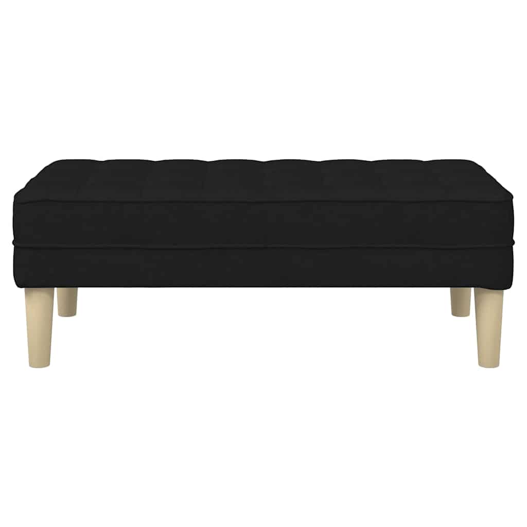 Bench with Cushion Black 44.49 x 22.44 x 15.35 in Fabric