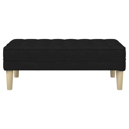 Bench with Cushion Black 44.49 x 22.44 x 15.35 in Fabric