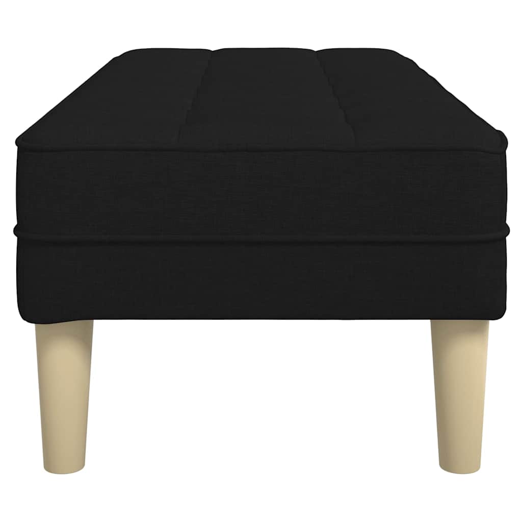 Bench with Cushion Black 44.49 x 22.44 x 15.35 in Fabric
