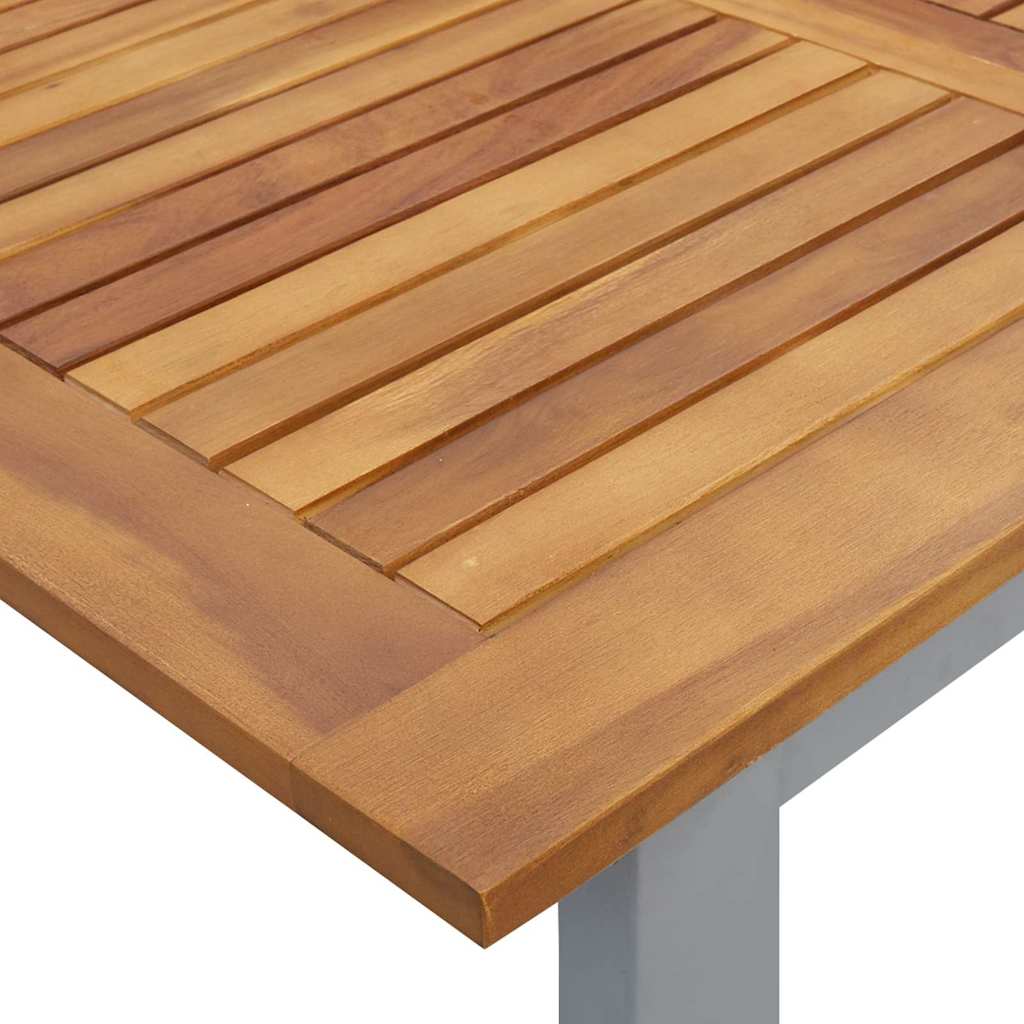 Garden Table Grey 140 x 80 x 75 cm Solid Acacia Wood