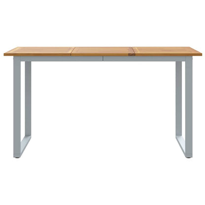 Garden Table Grey 140 x 80 x 75 cm Solid Acacia Wood