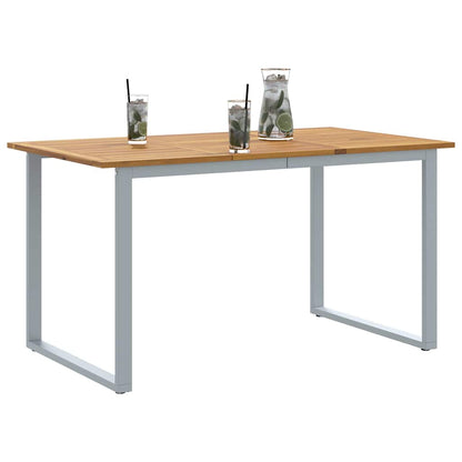 Garden Table Grey 140 x 80 x 75 cm Solid Acacia Wood