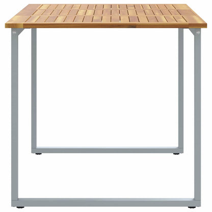 Garden Table Grey 140 x 80 x 75 cm Solid Acacia Wood