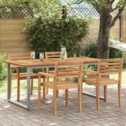 Garden Table Grey 180 x 90 x 75 cm Solid Acacia Wood