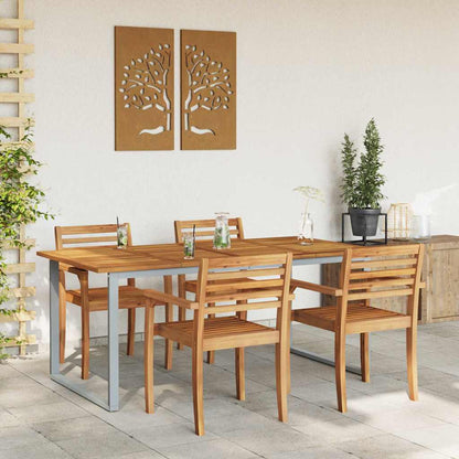 Garden Table Grey 180 x 90 x 75 cm Solid Acacia Wood