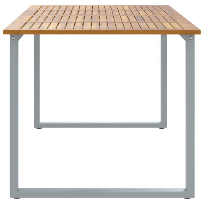 Garden Table Grey 200 x 90 x 75 cm Solid Acacia Wood