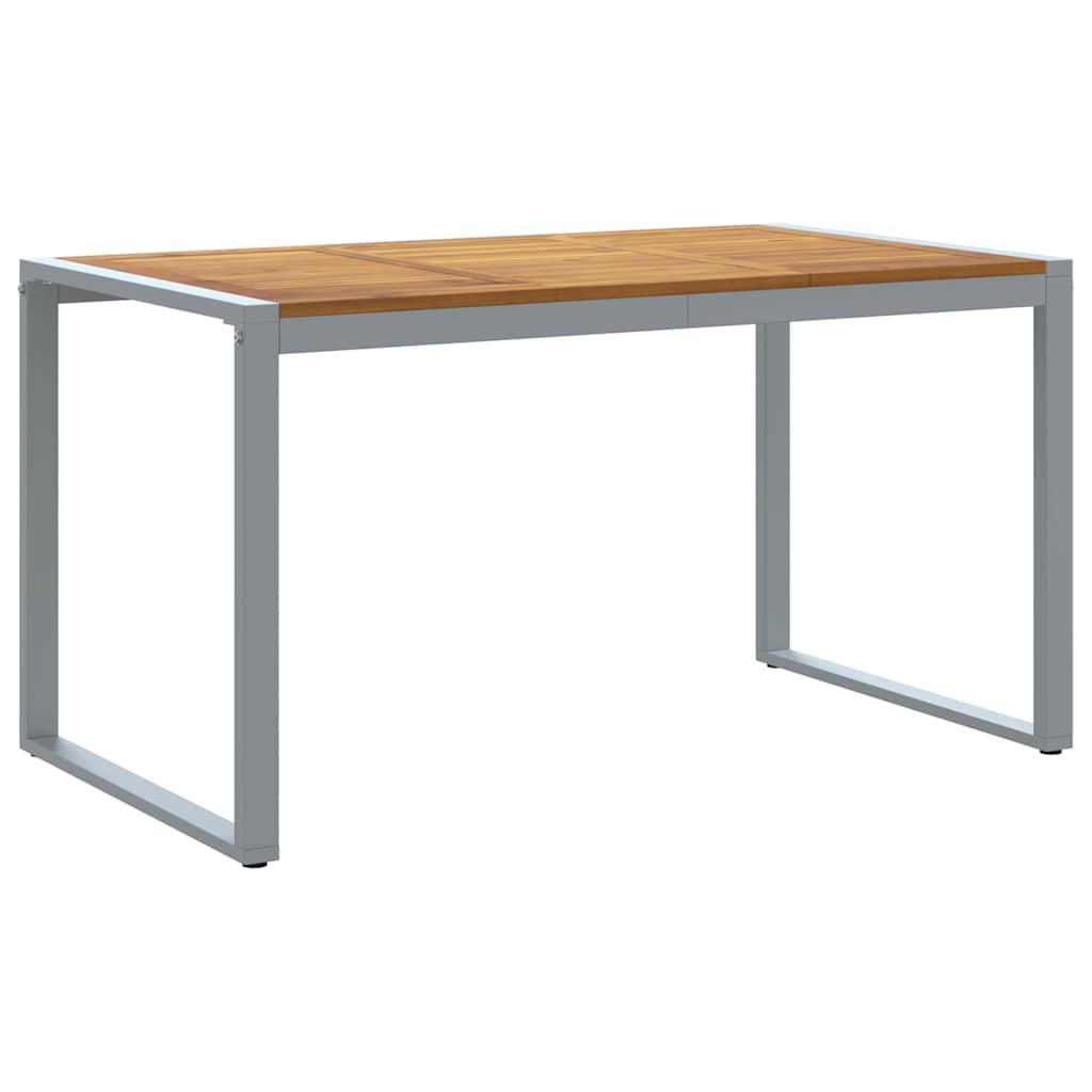 Garden Table Grey 140 x 80 x 75 cm Solid Acacia Wood
