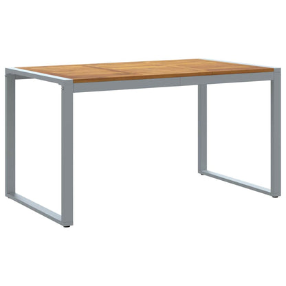 Garden Table Grey 140 x 80 x 75 cm Solid Acacia Wood