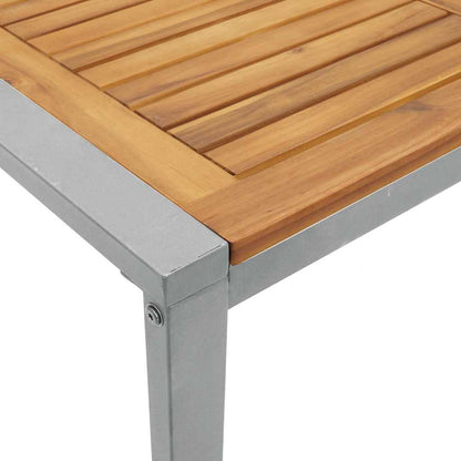 Garden Table Grey 160 x 80 x 75 cm Solid Acacia Wood