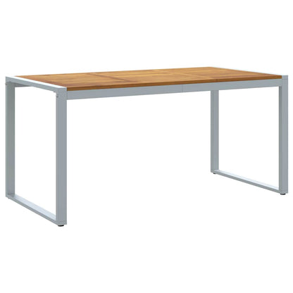 Garden Table Grey 160 x 80 x 75 cm Solid Acacia Wood