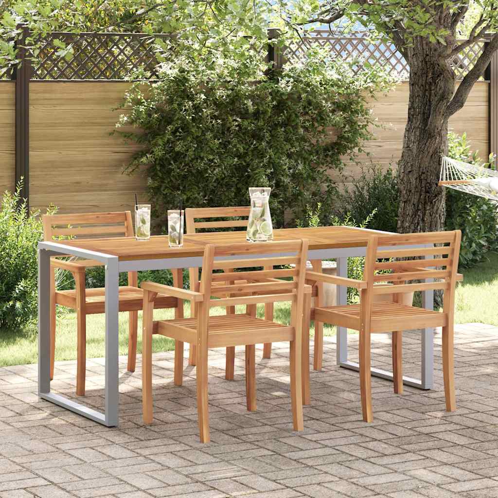 Garden Table Grey 180 x 90 x 75 cm Solid Acacia Wood