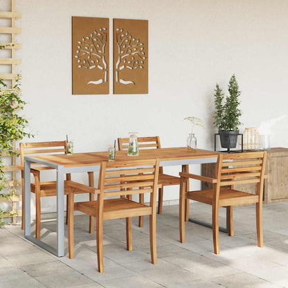 Garden Table Grey 180 x 90 x 75 cm Solid Acacia Wood