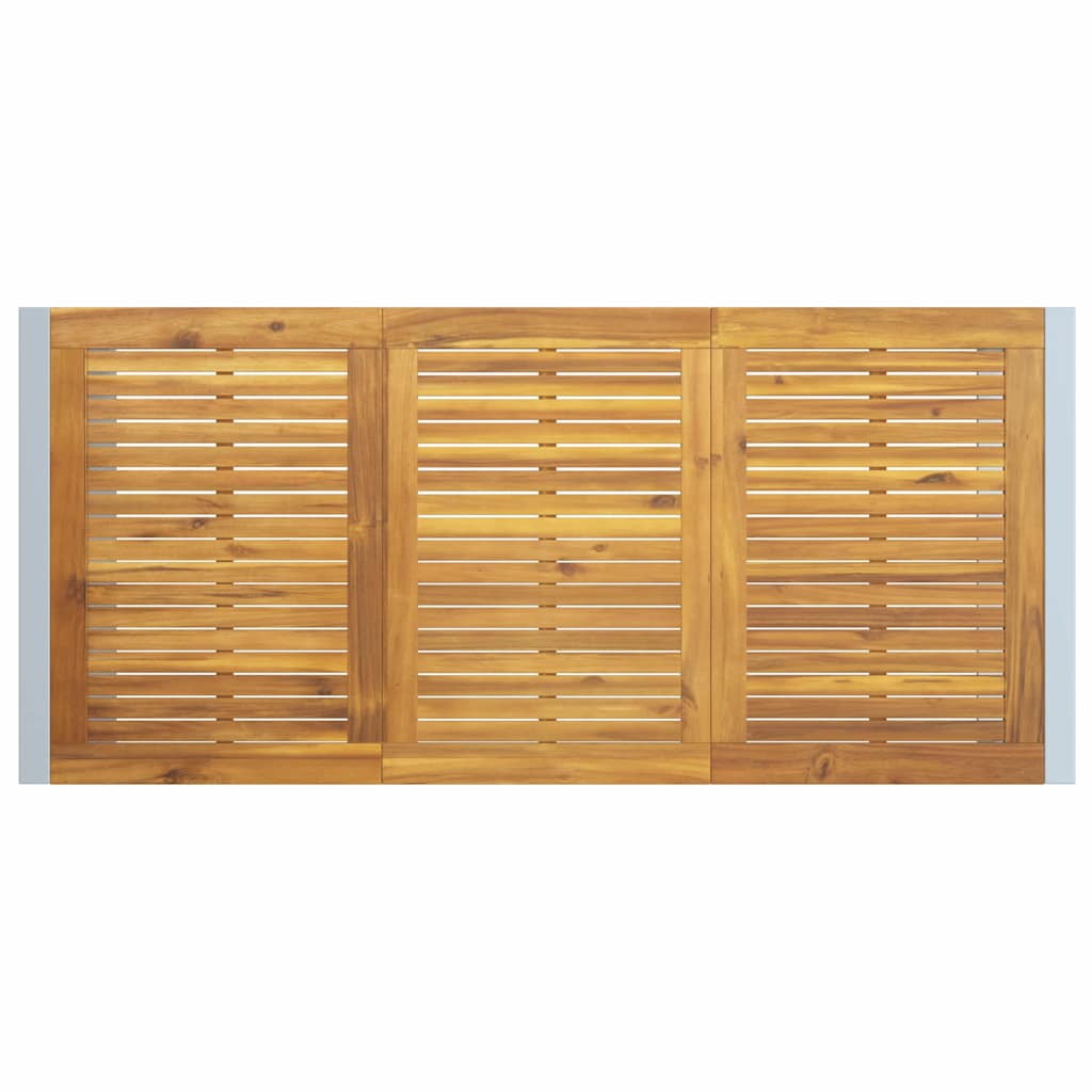 Garden Table Grey 180 x 90 x 75 cm Solid Acacia Wood