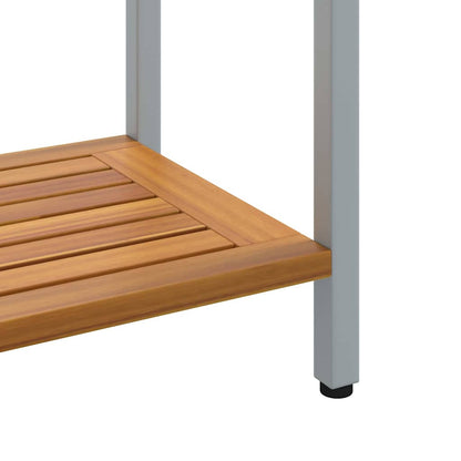 Outdoor Table with Storage Natural and Grey 80 x 35 x 75 cm