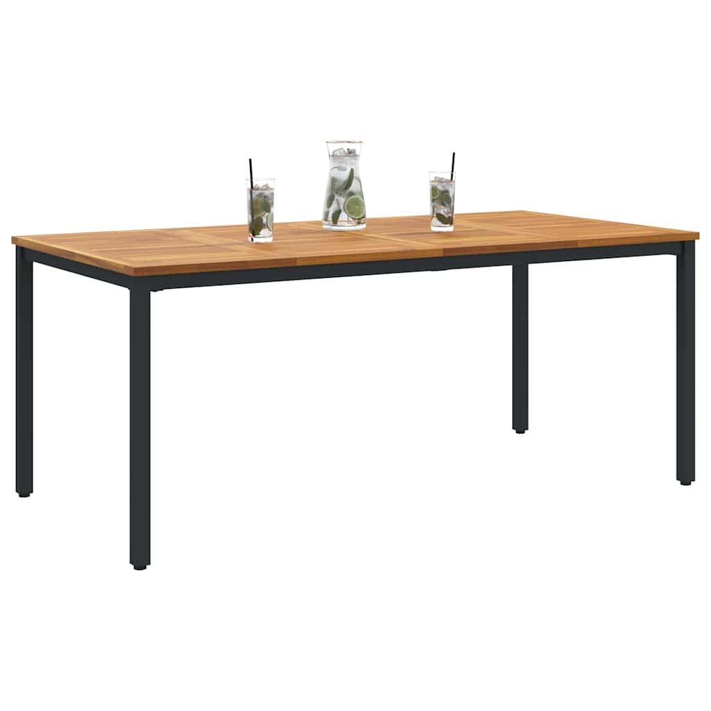 Outdoor Table Natural and Black 180 x 90 x 75 cm