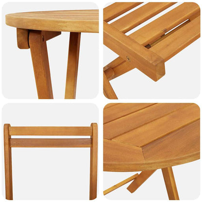Garden Dining Set 3 pcs Oil Natural Solid Acacia Wood