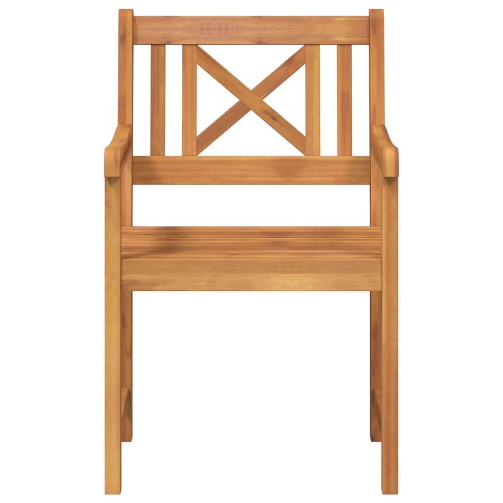 Garden Chairs 2 pcs Natural Solid Acacia Wood