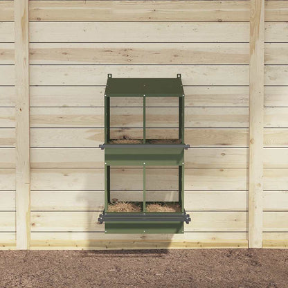 Chicken Nesting Box with 4 Compartments Olive Green Metal