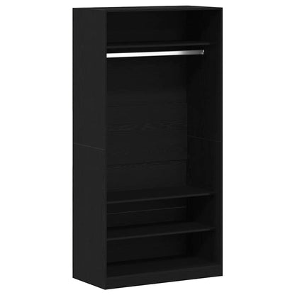 Wardrobe with Shelf Black oak 100 x 50 x 200 cm Engineered wood