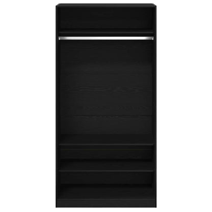 Wardrobe with Shelf Black oak 100 x 50 x 200 cm Engineered wood