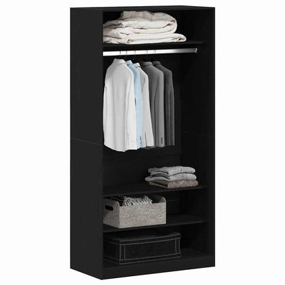Wardrobe with Shelf Black oak 100 x 50 x 200 cm Engineered wood
