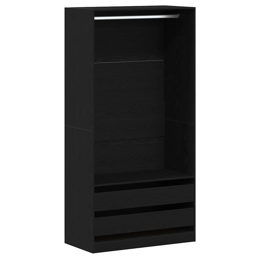 Wardrobe with Shelf Black oak 100 x 50 x 200 cm Engineered wood