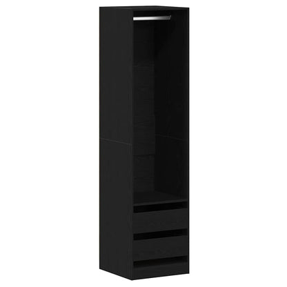 Wardrobe with Drawer Black oak 50 x 50 x 200 cm Engineered wood