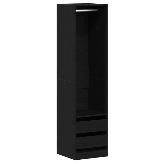 Wardrobe with Drawer Black oak 50 x 50 x 200 cm Engineered wood