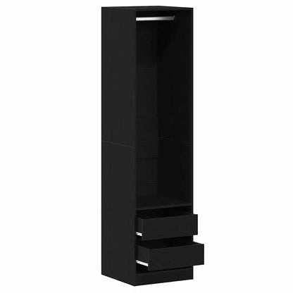 Wardrobe with Drawer Black oak 50 x 50 x 200 cm Engineered wood