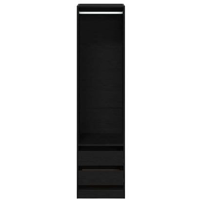Wardrobe with Drawer Black oak 50 x 50 x 200 cm Engineered wood