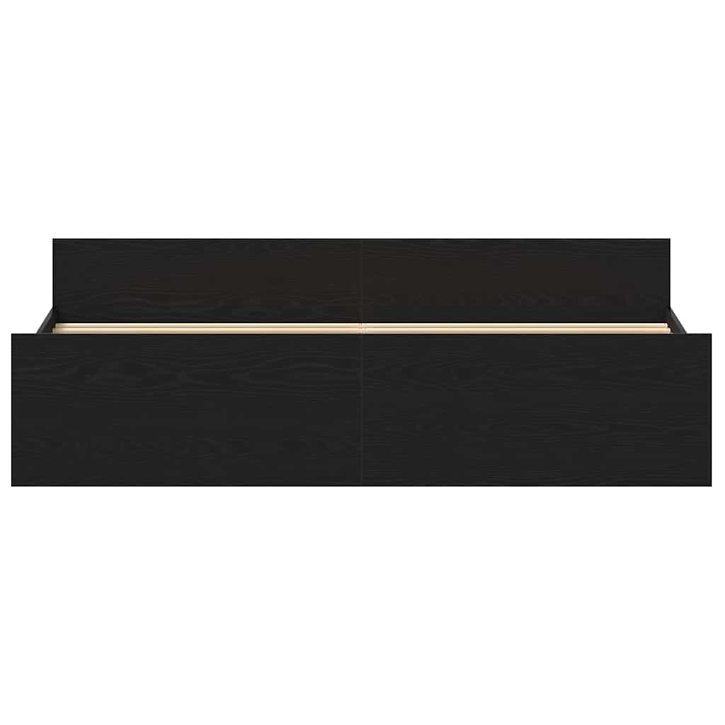 Bed Frame without Mattress Black Oak 200x200 cm Engineered Wood