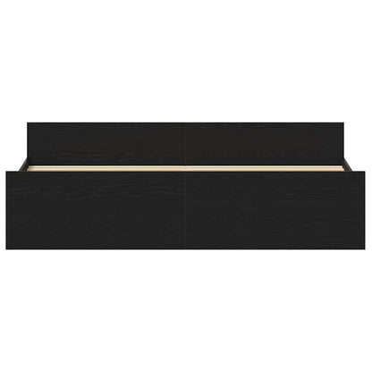 Bed Frame without Mattress Black Oak 200x200 cm Engineered Wood