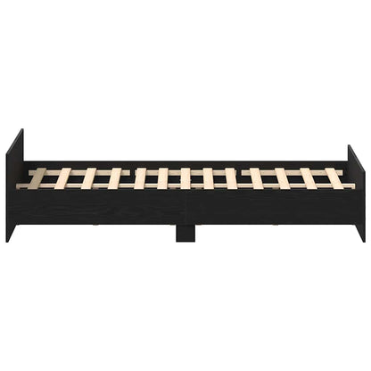 Bed Frame without Mattress Black Oak 200x200 cm Engineered Wood