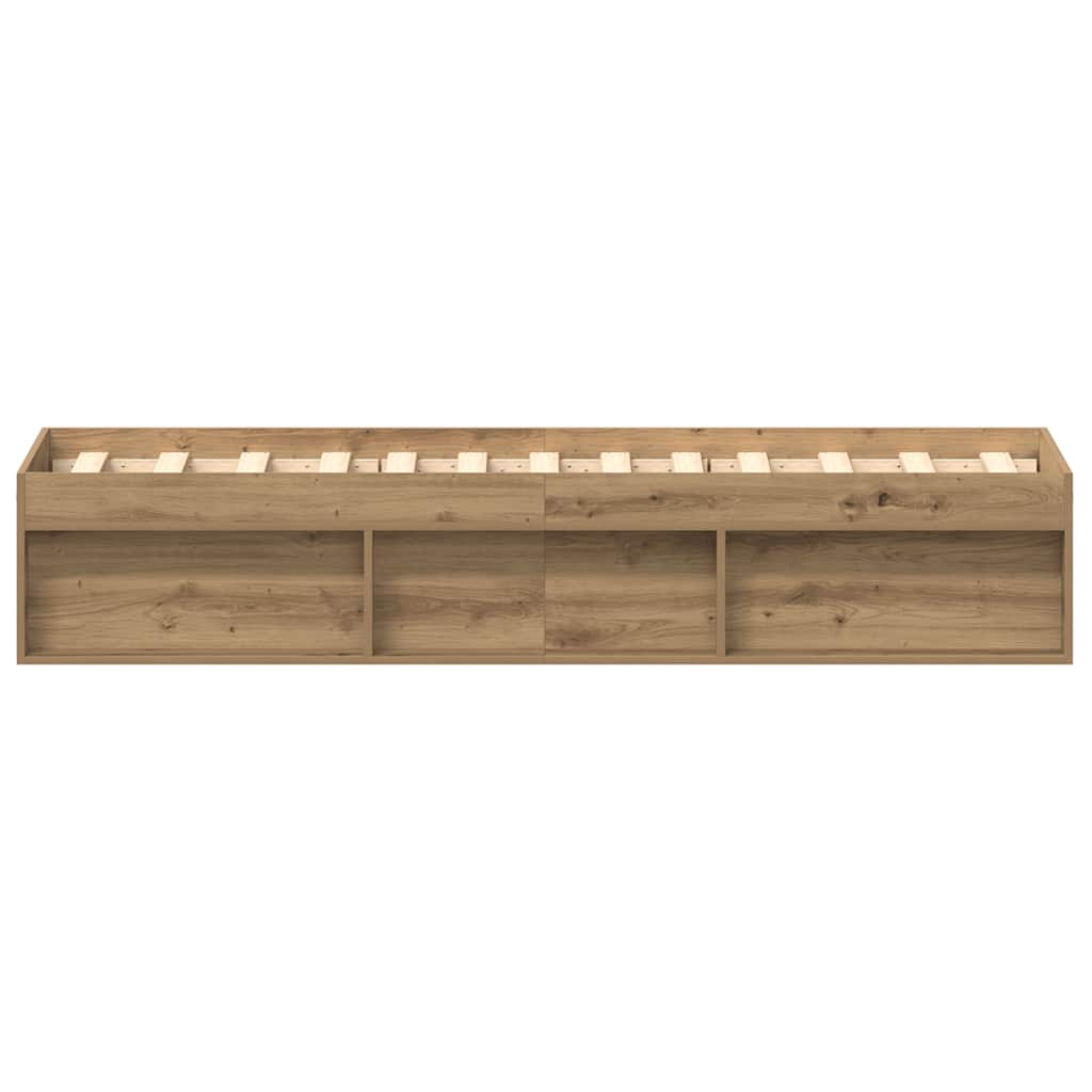 Bed Frame without Mattress Artisan Oak 75x190 cm Engineered Wood
