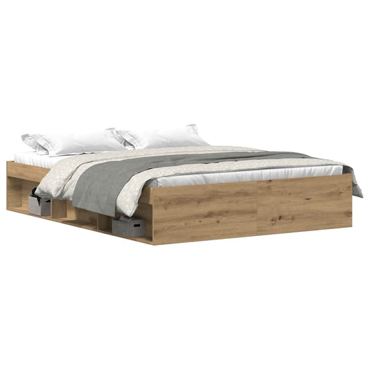 Bed Frame without Mattress Artisan Oak 150x200 cm Engineered Wood