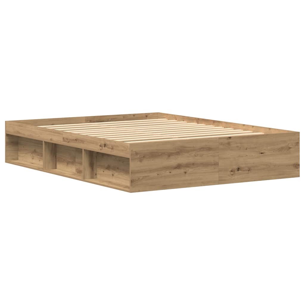 Bed Frame without Mattress Artisan Oak 150x200 cm Engineered Wood