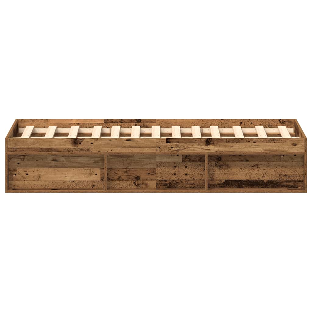 Bed Frame without Mattress Old Wood 135x190 cm Engineered Wood