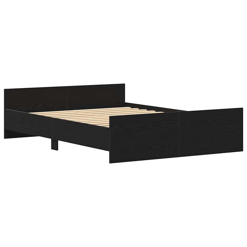 Bed Frame without Mattress Black Oak 120x200 cm Engineered Wood