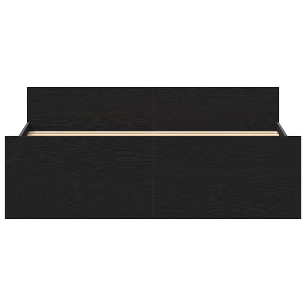 Bed Frame without Mattress Black Oak 120x200 cm Engineered Wood