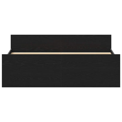 Bed Frame without Mattress Black Oak 120x200 cm Engineered Wood