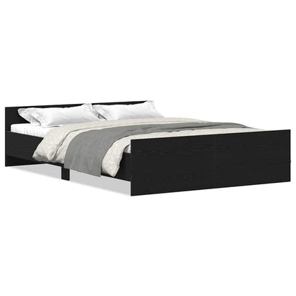 Bed Frame without Mattress Black Oak 120x190 cm Engineered Wood