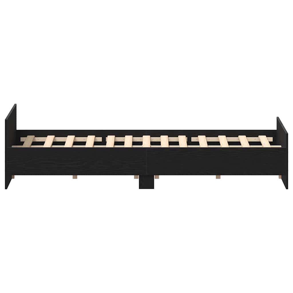 Bed Frame without Mattress Black Oak 120x190 cm Engineered Wood