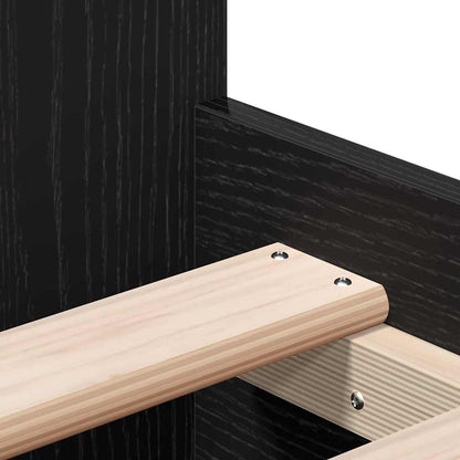 Bed Frame Black Oak 203 x 93 x 50 cm Engineered Wood