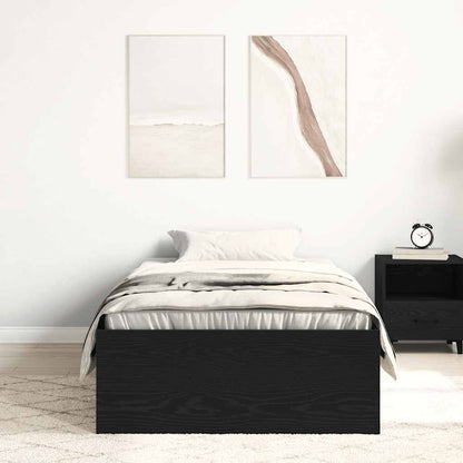Bed Frame without Mattress Black Oak 90x200 cm Engineered Wood
