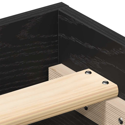 Bed Frame without Mattress Black Oak 100x200 cm Engineered Wood